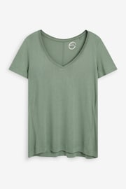 Green Khaki Slouch V-Neck T-Shirt - Image 4 of 4