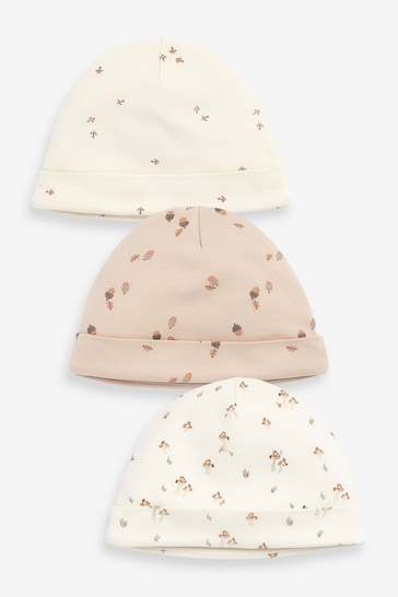 Neutral Baby Beanie Jersey Hat 3 Pack (0-12mths)