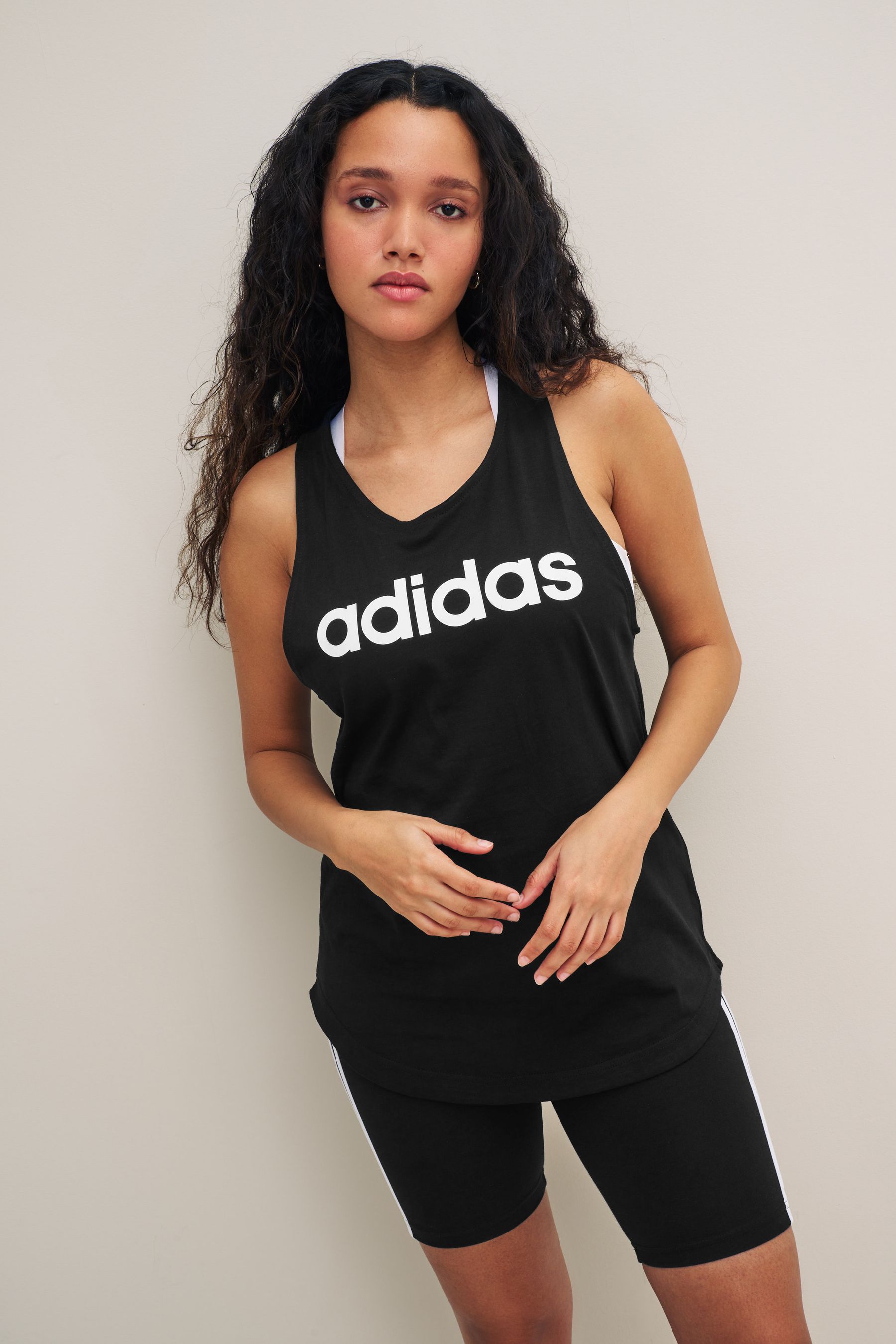 Buy adidas Black Sportswear Essentials Loose Logo 100 Cotton Tank Top from the Next UK online shop