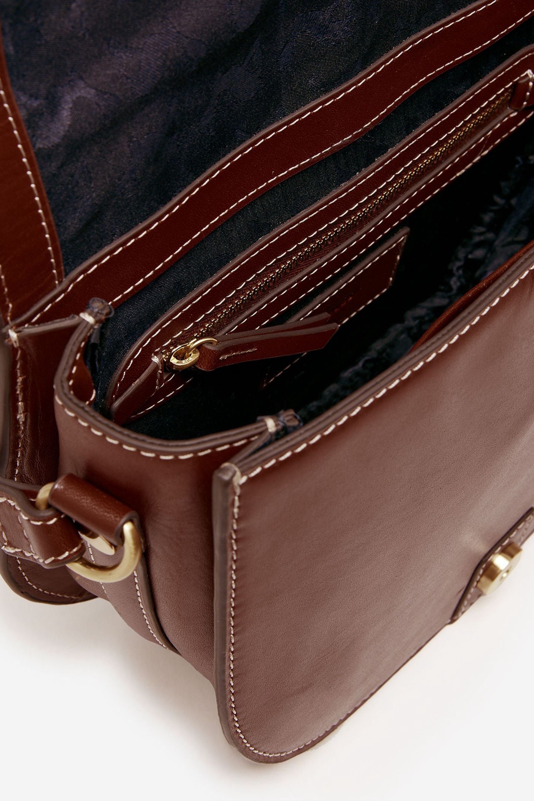Joules Tan Brown Soft Leather Cross Body Bag