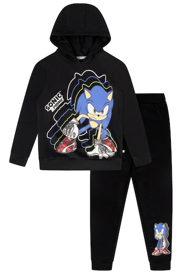 Brand Threads Black Sonic Prime Boys Loungewear Jogger Set