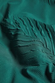 Green Embossed Leaf Duvet Cover and Pillowcase Set - Image 4 of 5