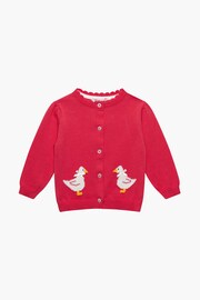 Trotters London Red Little Watermelon Cotton Duck Cardigan - Image 2 of 4