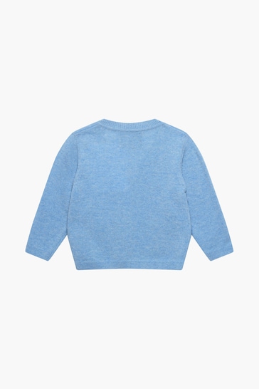 Trotters London Little Blue Marl Augustus And Friends Cardigan
