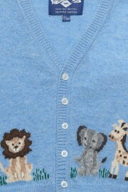 Trotters London Little Blue Marl Augustus And Friends Cardigan - Image 3 of 3