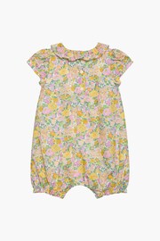 Trotters London Yellow Little Liberty Print Lemon Elysian Day Smocked Cotton Willow Romper - Image 2 of 3