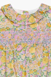 Trotters London Yellow Little Liberty Print Lemon Elysian Day Smocked Cotton Willow Romper - Image 3 of 3