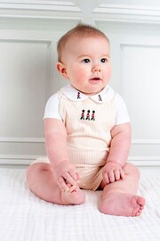 Trotters London Little Pale Gingham Augustus and Friends Alexander Bib Dungarees - Image 1 of 2