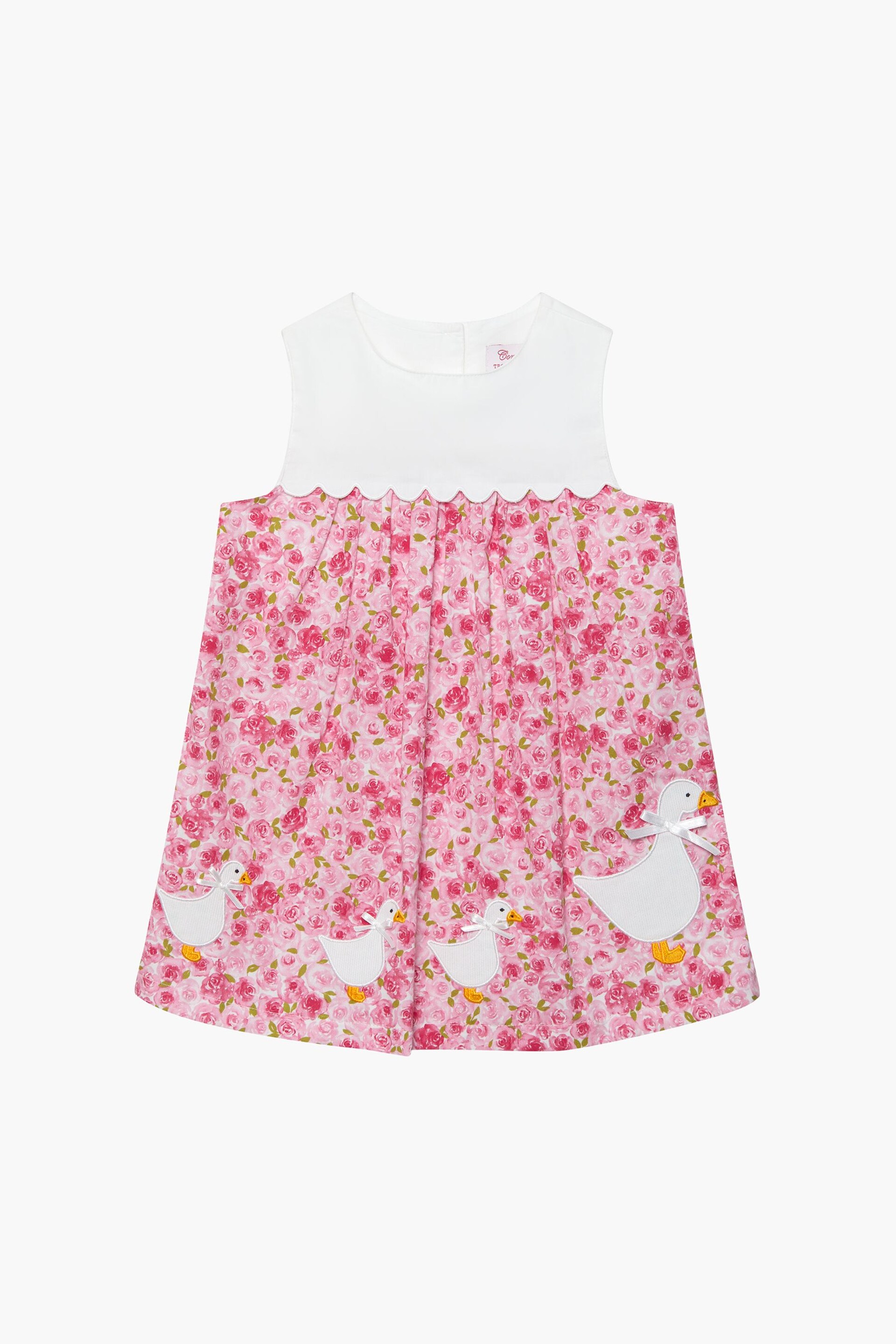 Trotters London Little Rose Floral Cotton Duck Dress - Image 4 of 6