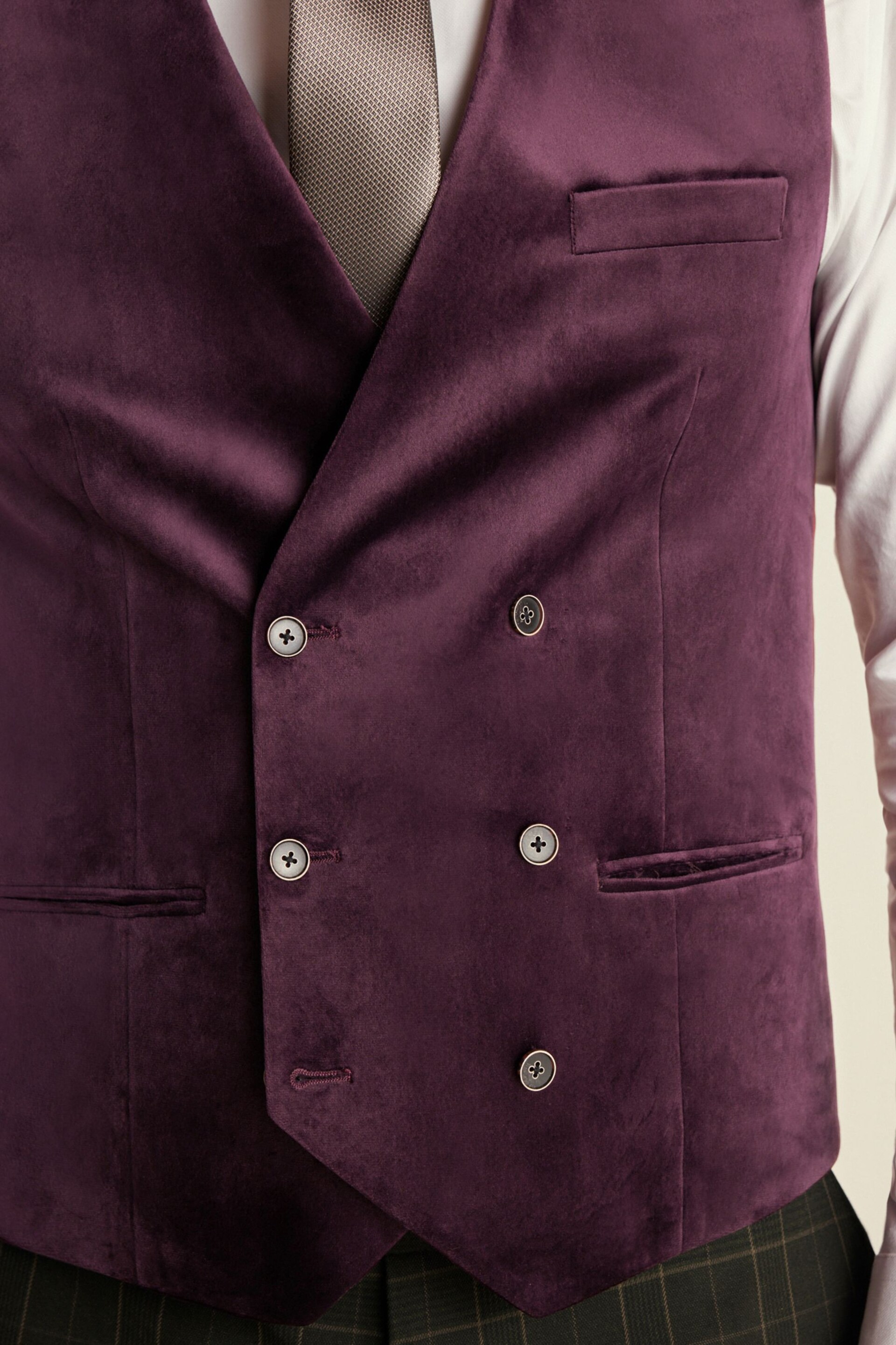 Burgundy Velvet Waistcoat - Image 4 of 8