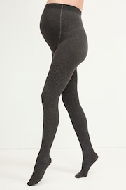 Black Maternity Cable Knit Tights - Image 2 of 3