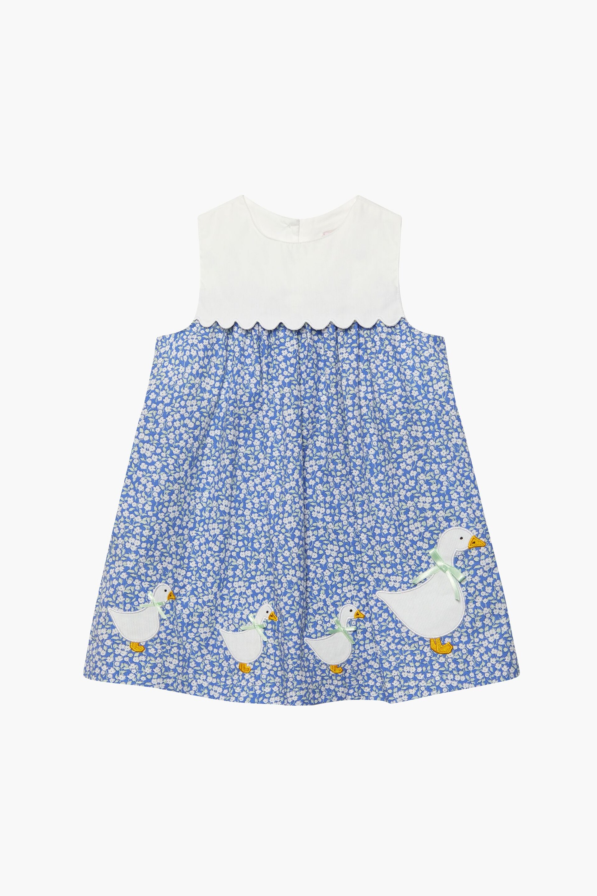 Trotters London Little Rose Floral Cotton Duck Dress - Image 1 of 5