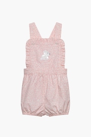 Trotters London Floral Pink Little Bunny Cotton Frilly Bib Shorts - Image 1 of 3