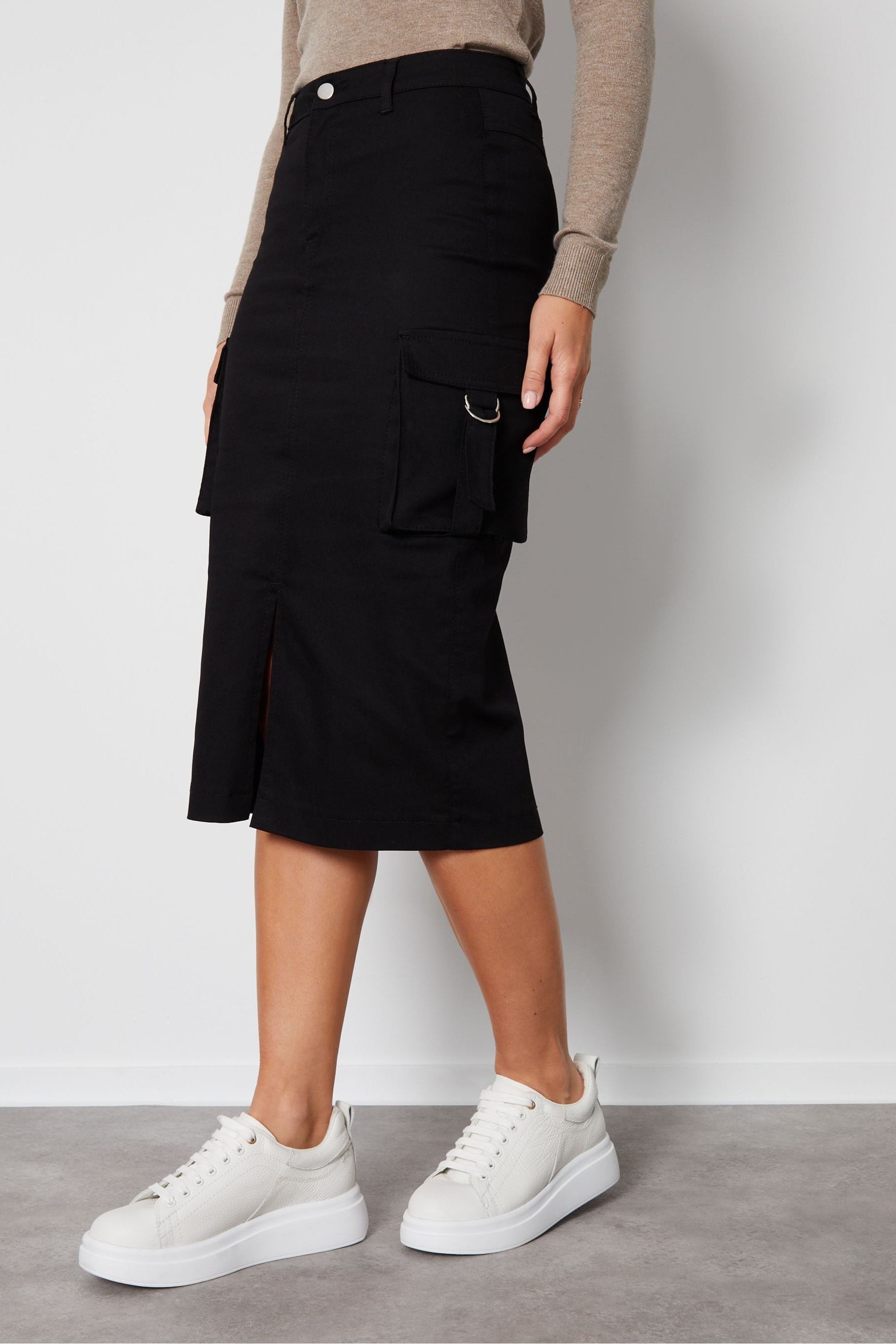 Buy Threadbare Black Cargo Midi Skirt from the Next UK online shop