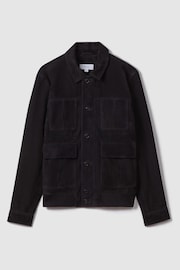 Reiss Navy Thomas Suede Chest Pocket Jacket - Image 2 of 6