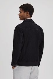 Reiss Navy Thomas Suede Chest Pocket Jacket - Image 5 of 6