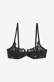 Black/Terracotta/Rose Pink Non Pad Balcony Lace Bras 3 Pack - Image 10 of 11