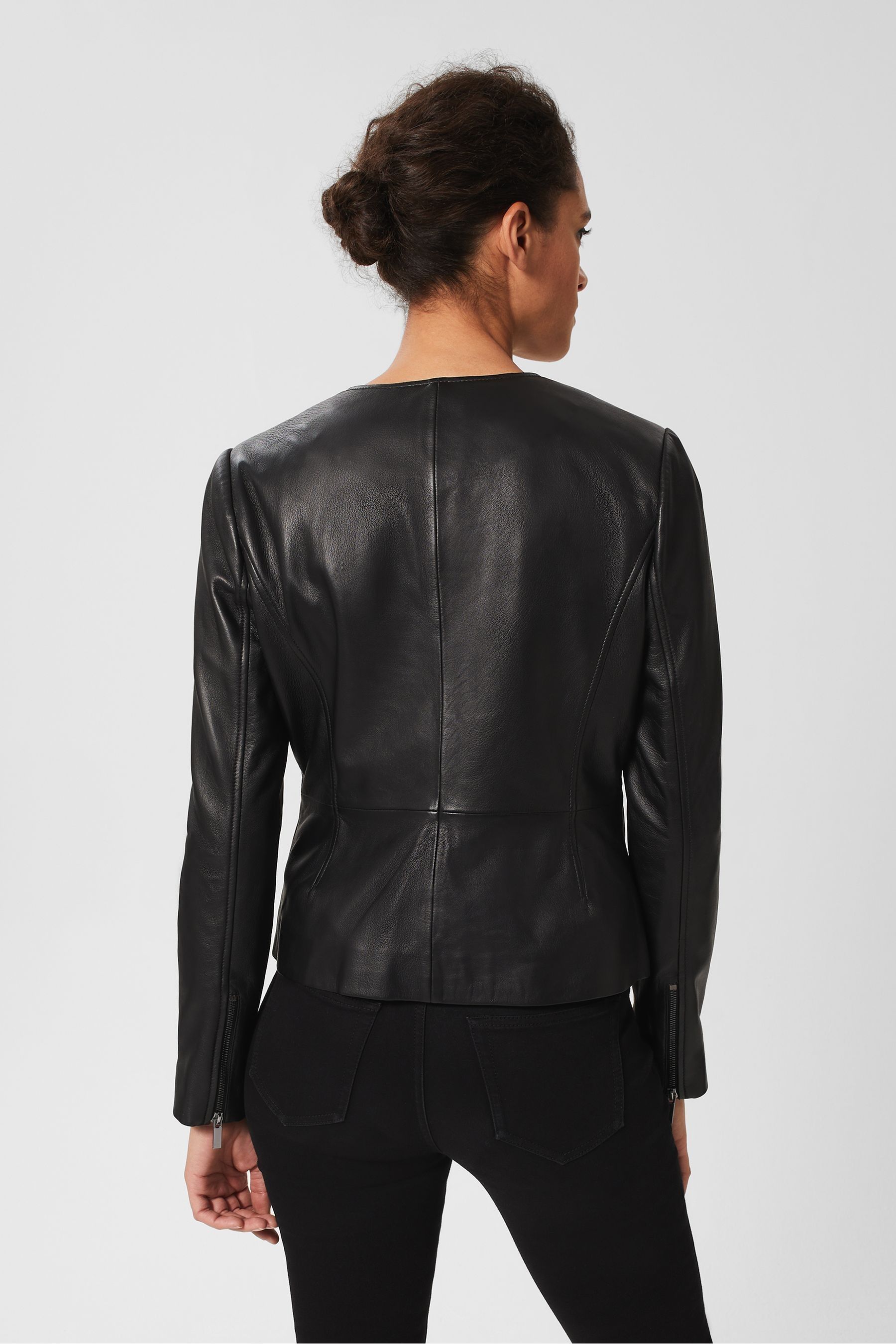Hobbs leather jacket top