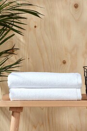 Christy White Brixton - 600 GSM Cotton Textured Bath Towel - Image 2 of 3