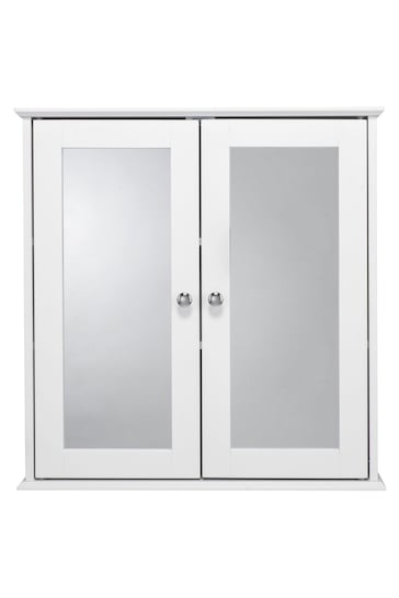 Croydex Ashby White Wooden Double Door Cabinet 580x 560mm