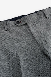 Grey Slim Fit Trimmed Texture Suit Trousers - Image 9 of 9