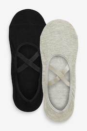 Black/Grey Yoga Footsies Two Pack - Image 1 of 6