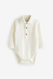 White Textured Shirt Baby Bodysuit - Image 1 of 3