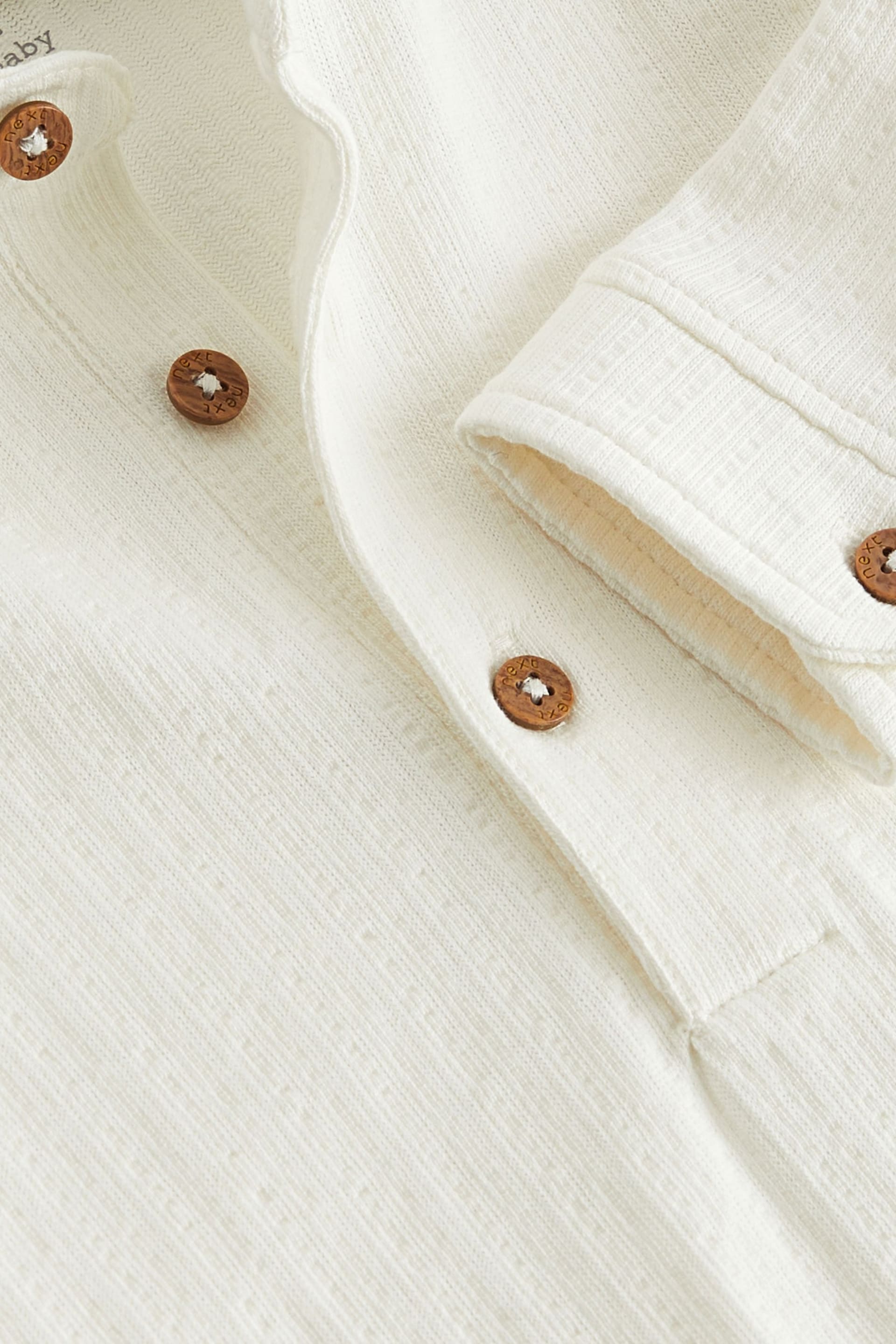 White Textured Shirt Baby Bodysuit - Image 3 of 3