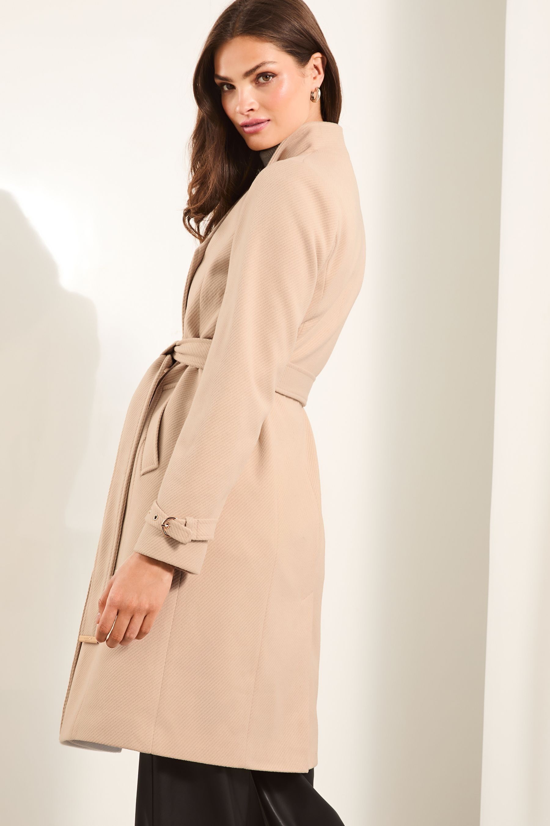 Buy Lipsy Camel Asymmetrical Belted Coat from the Next UK online shop