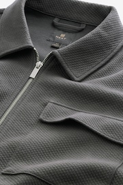 Slate Grey Premium Texture Zip Shacket - Image 7 of 8