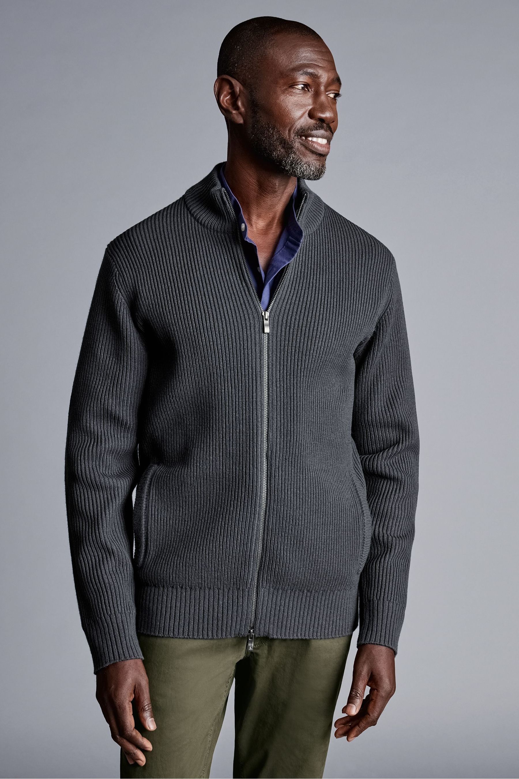 Funnel neck cardigan cheap