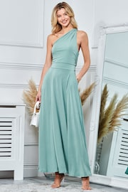 Jolie Moi Green One Shoulder Jersey Maxi Dress - Image 1 of 6