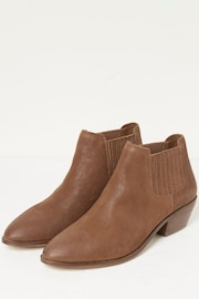 FatFace Brown Ava Western Ankle Boots - Image 2 of 4
