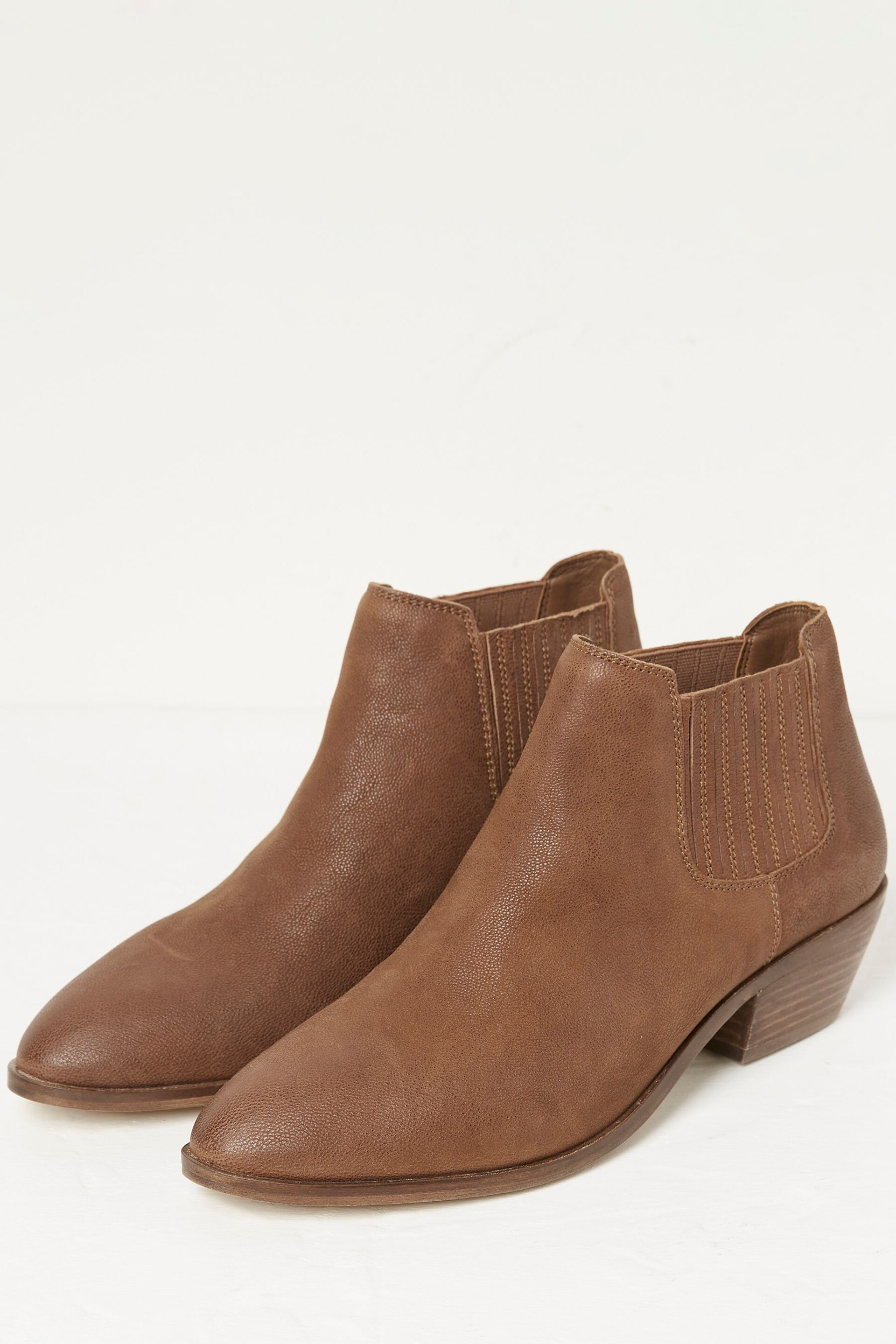 FatFace Brown Ava Western Ankle Boots - Image 2 of 4