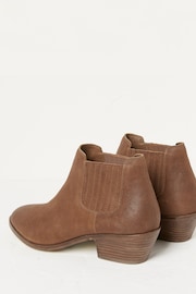 FatFace Brown Ava Western Ankle Boots - Image 3 of 4