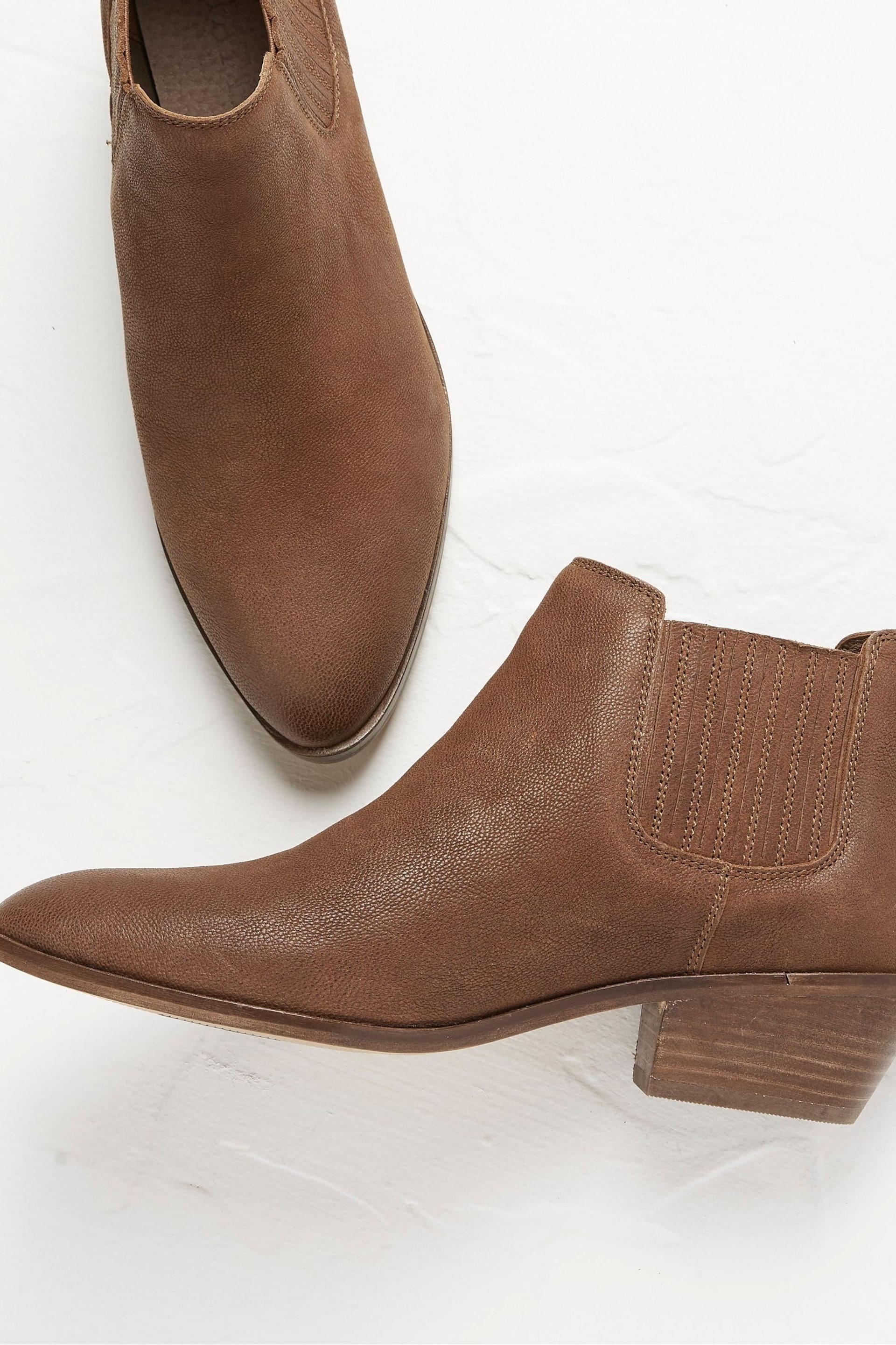 FatFace Brown Ava Western Ankle Boots - Image 4 of 4