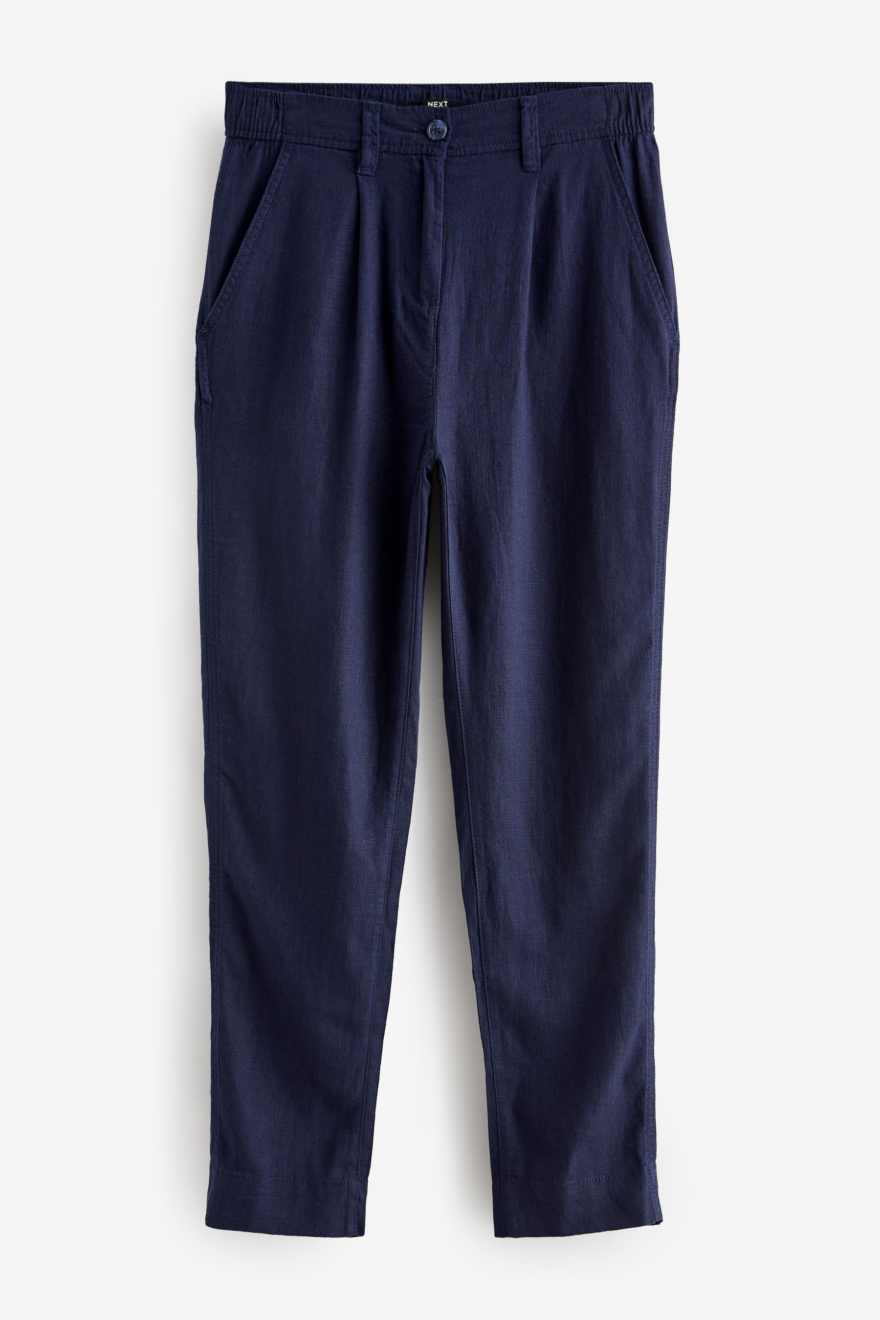 Navy blue tapered pants best sale