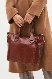 Tan Brown Webbing Strap Handheld Shopper Bag - Image 2 of 10