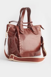 Tan Brown Webbing Strap Handheld Shopper Bag - Image 4 of 10