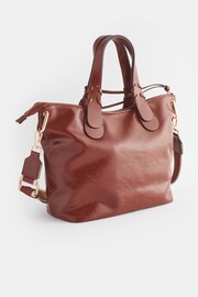 Tan Brown Webbing Strap Handheld Shopper Bag - Image 6 of 10