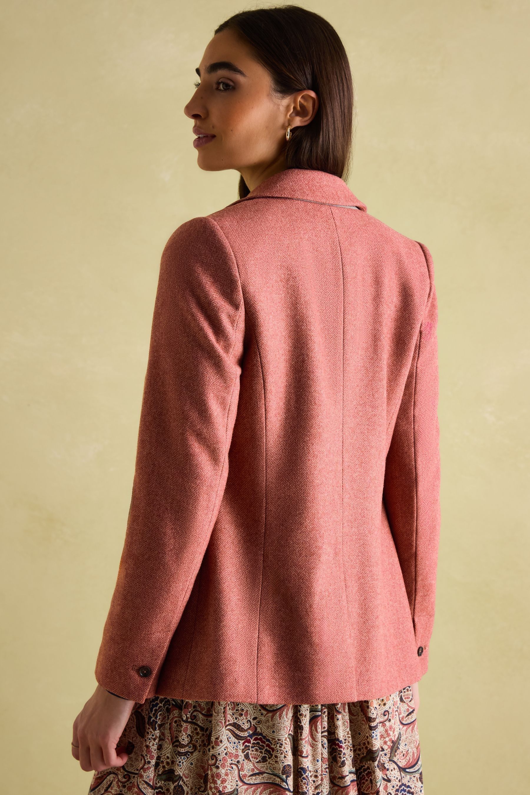 Joules Bramble Pink Tweed Blazer