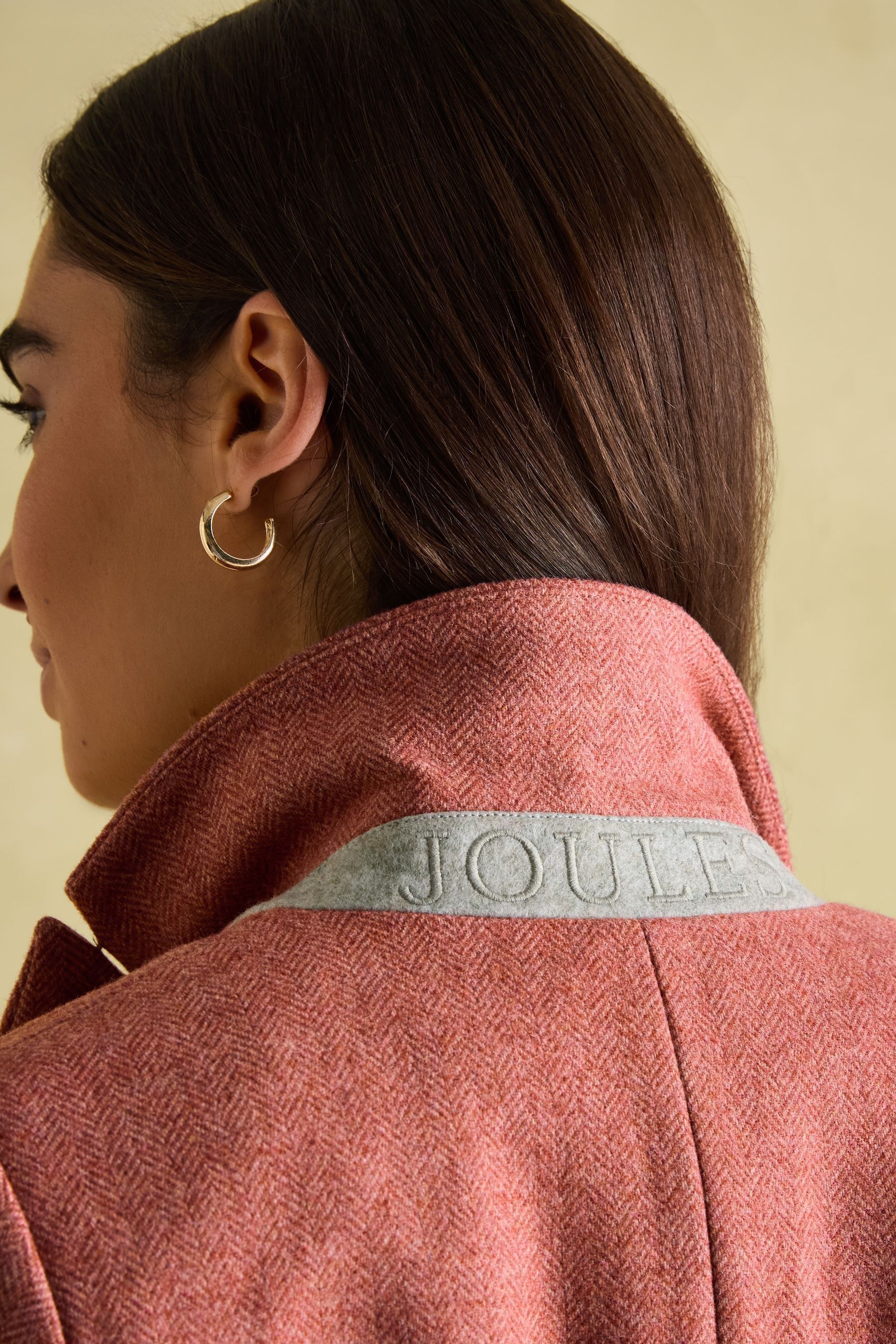 Joules pink tweed blazer discount