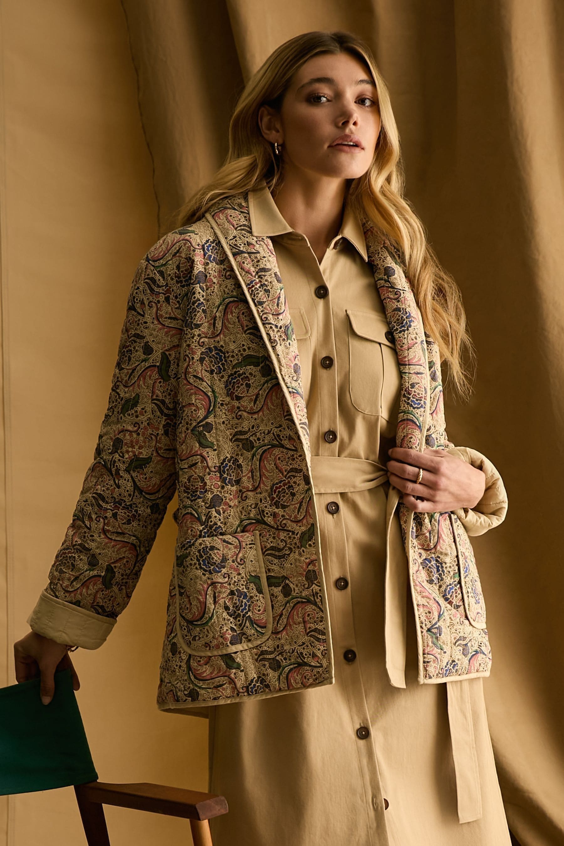 Joules floral coat shop