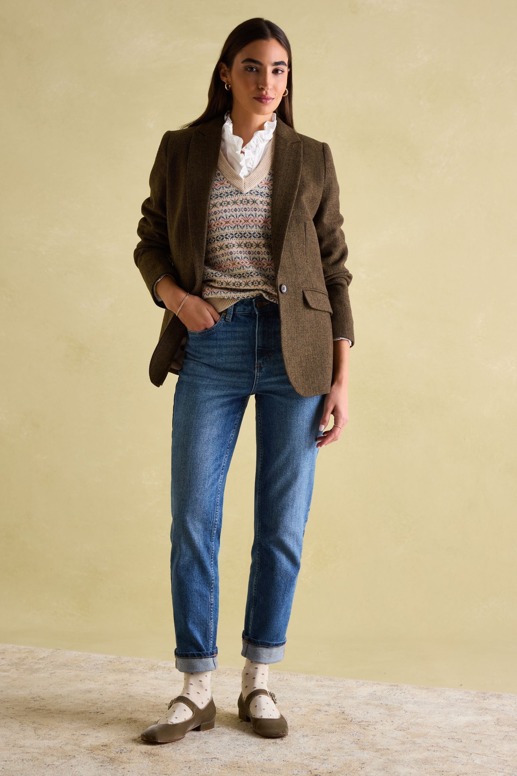 Joules tweed blazer shop