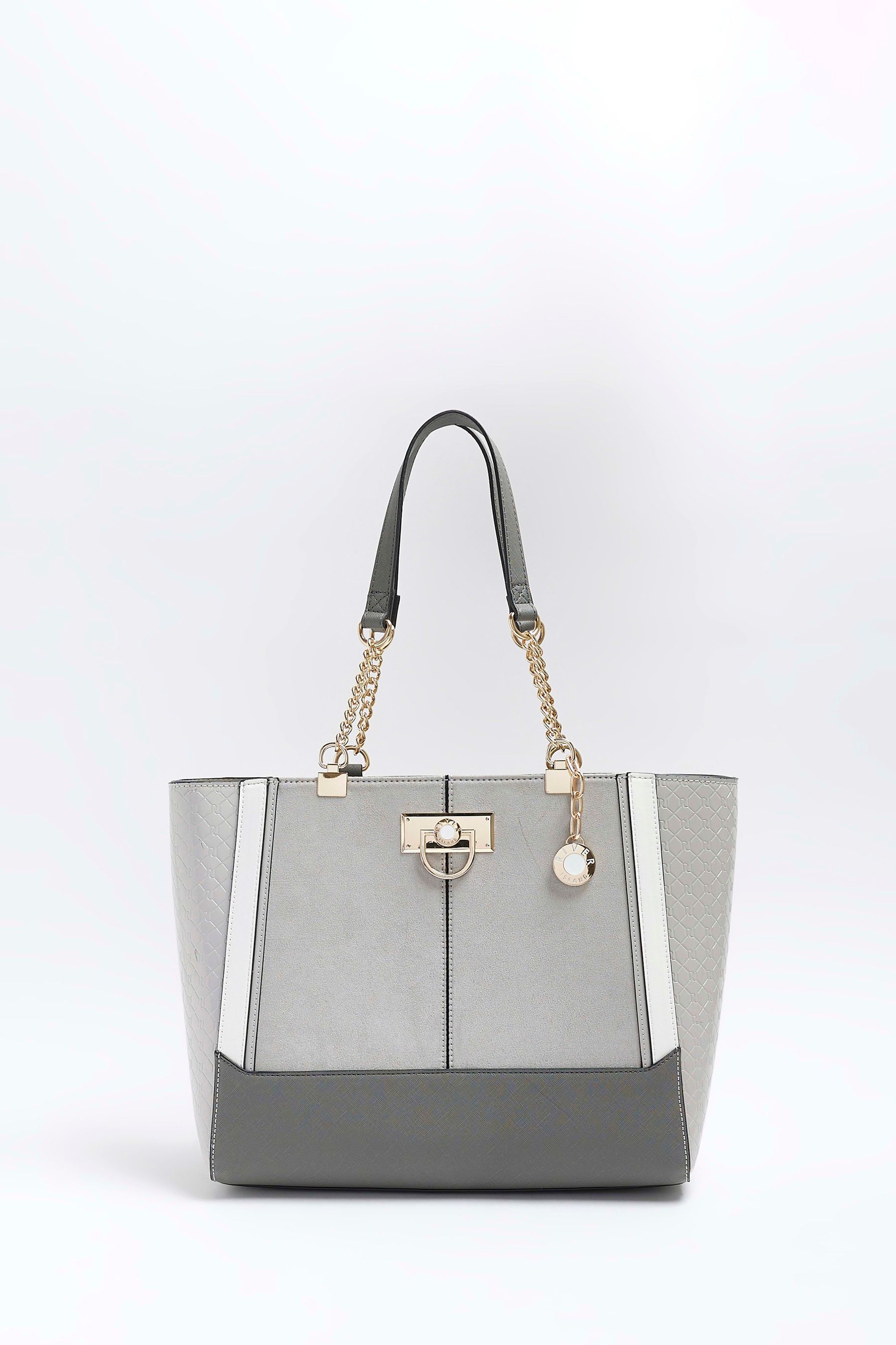 Buy River Island Grey Lock Wing Tote Bag from Next Ireland