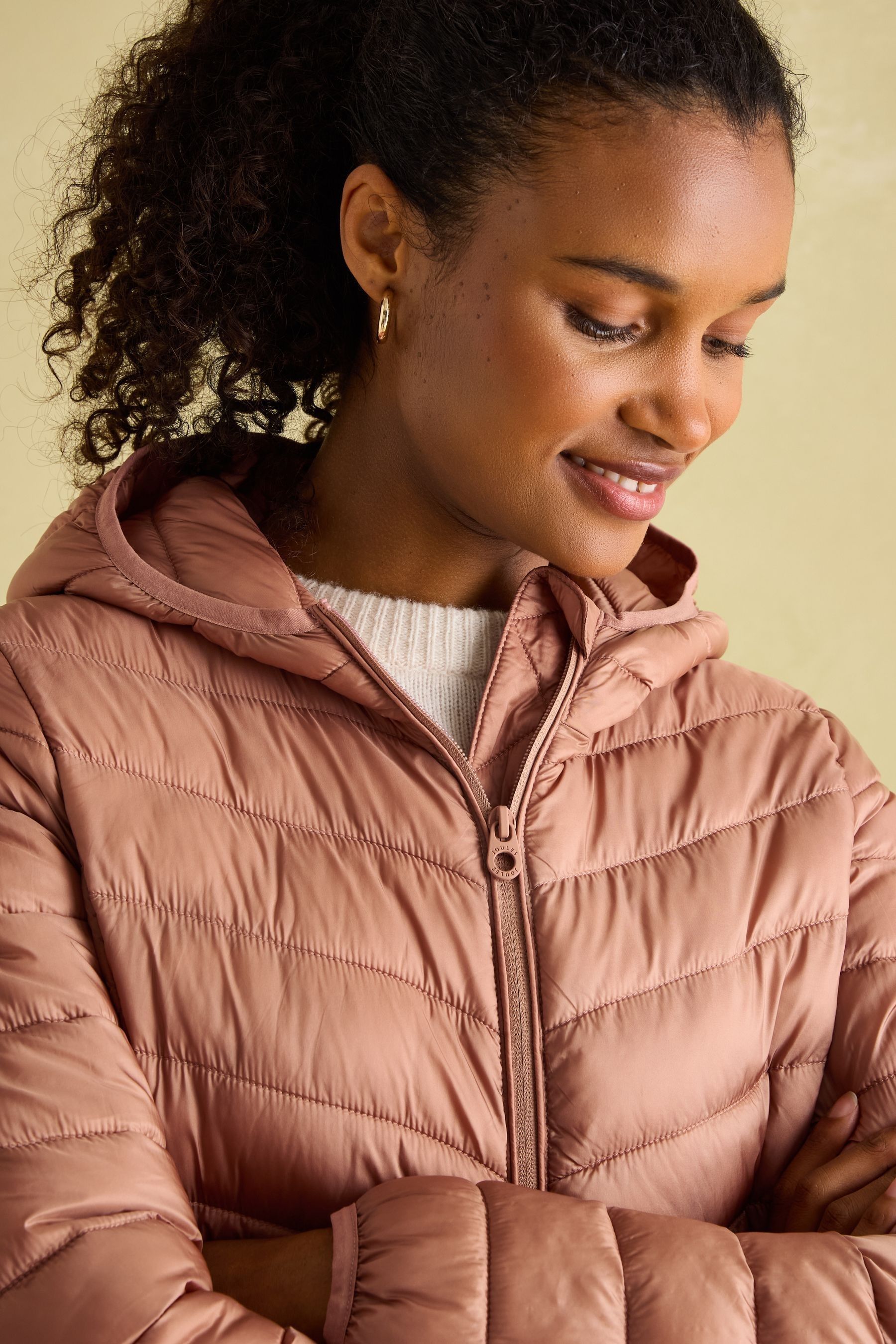 Buy Joules Kenley Pink Showerproof Padded Coat with Hood from the Next UK online shop