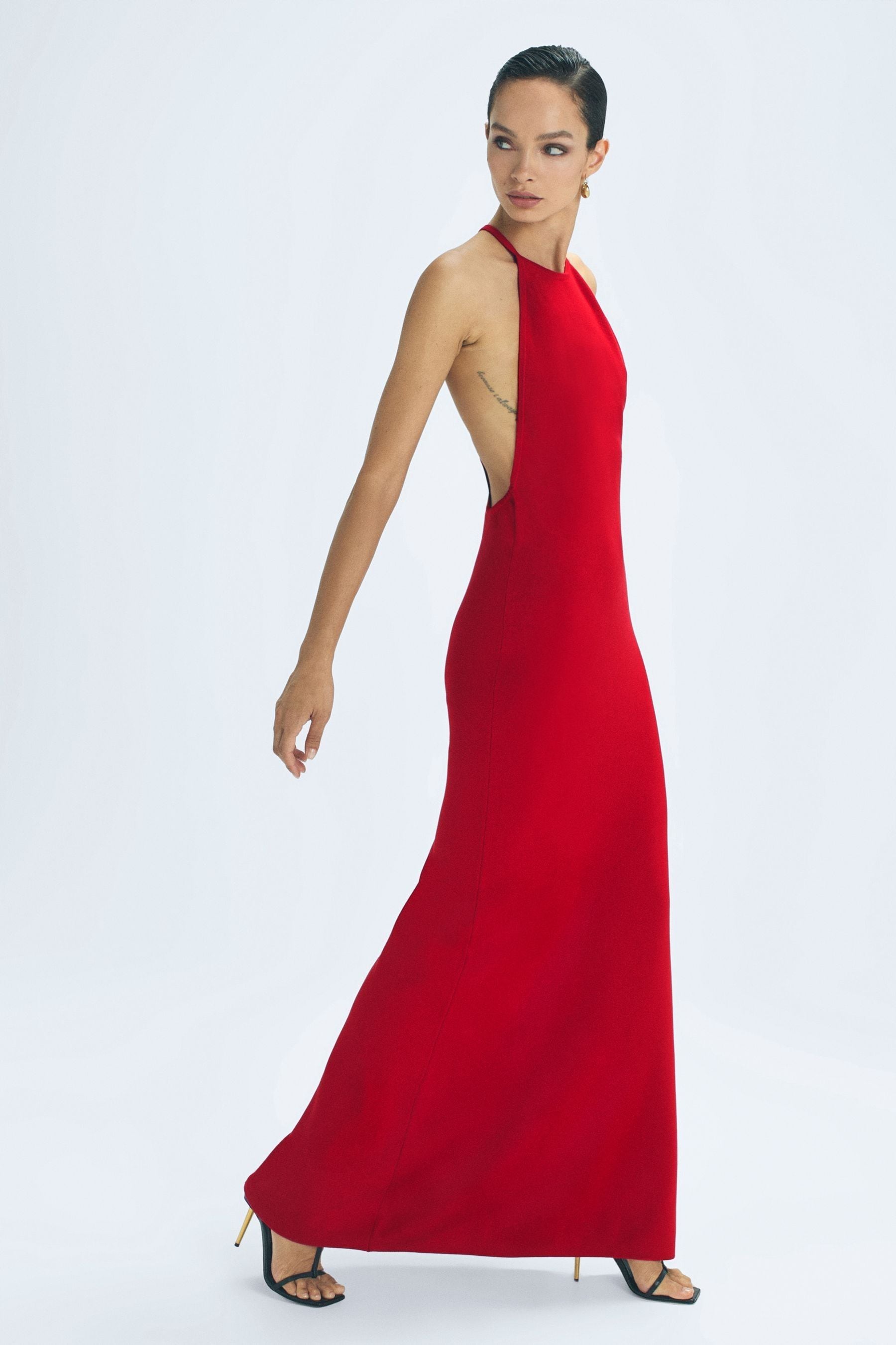 Buy Reiss Red Olivia Halter Neck Maxi Dress from the Next UK online shop
