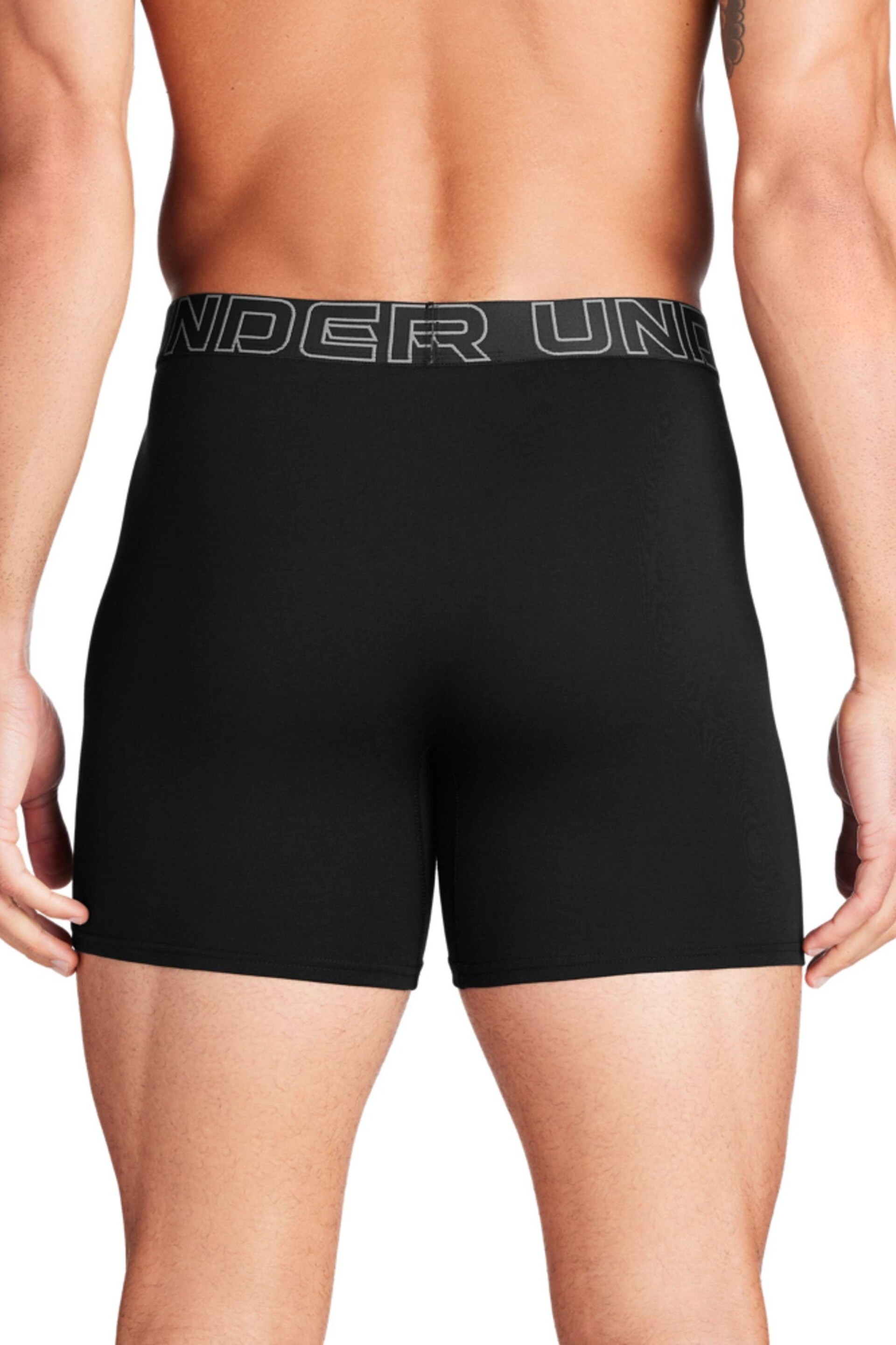 Under Armour Black 6 Inch Cotton Performance Boxers 3 Pack - Image 2 of 2