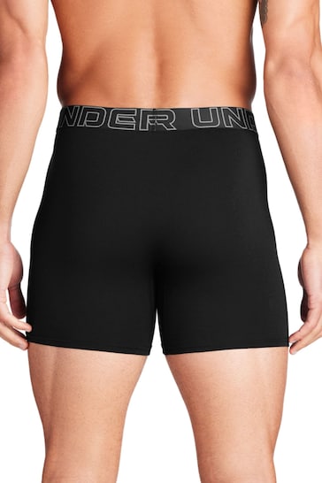 Under Armour Black 6 Inch Cotton Performance Boxers 3 Pack