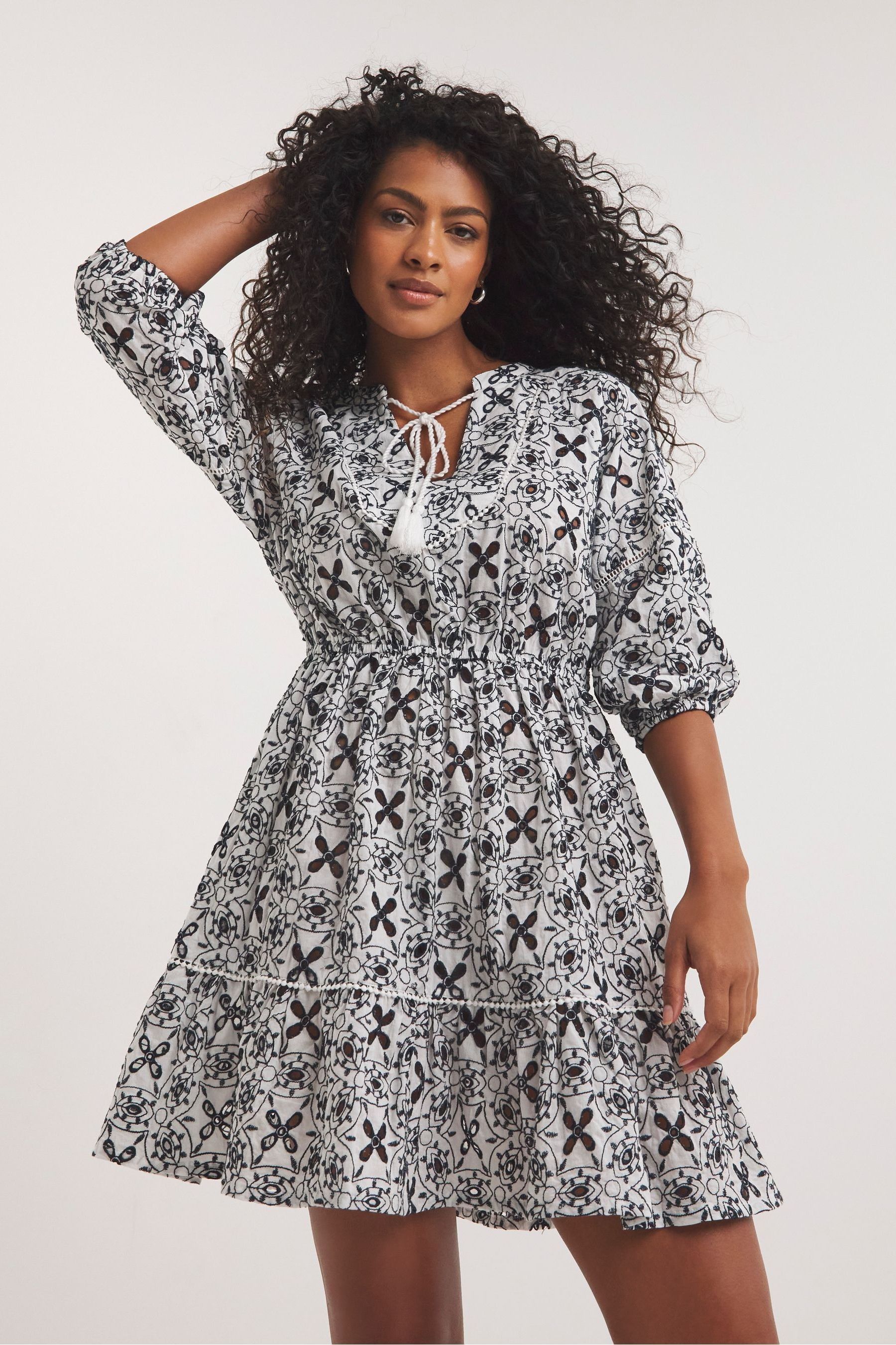 Buy Joanna Hope White Embroidered Beach Dress from Next Luxembourg